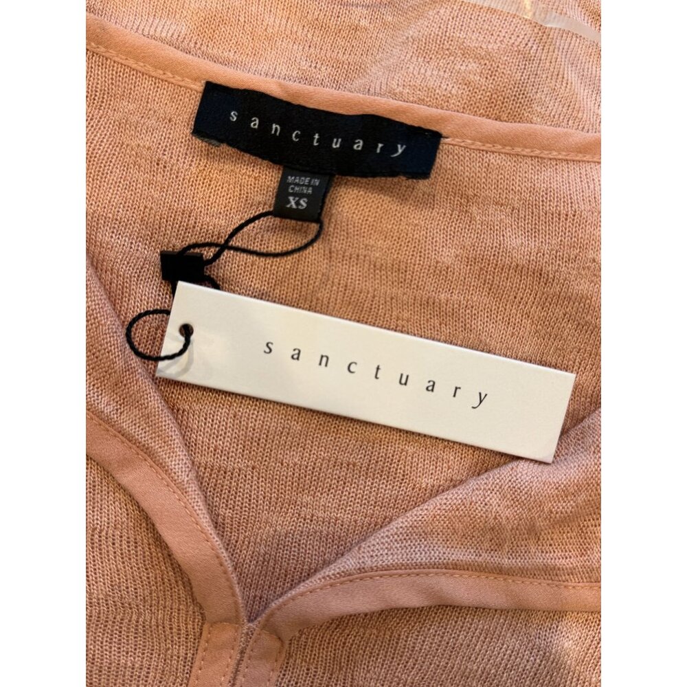 Sanctuary NWT Split Neck Top in Peach Size XS - Picture 5 of 6